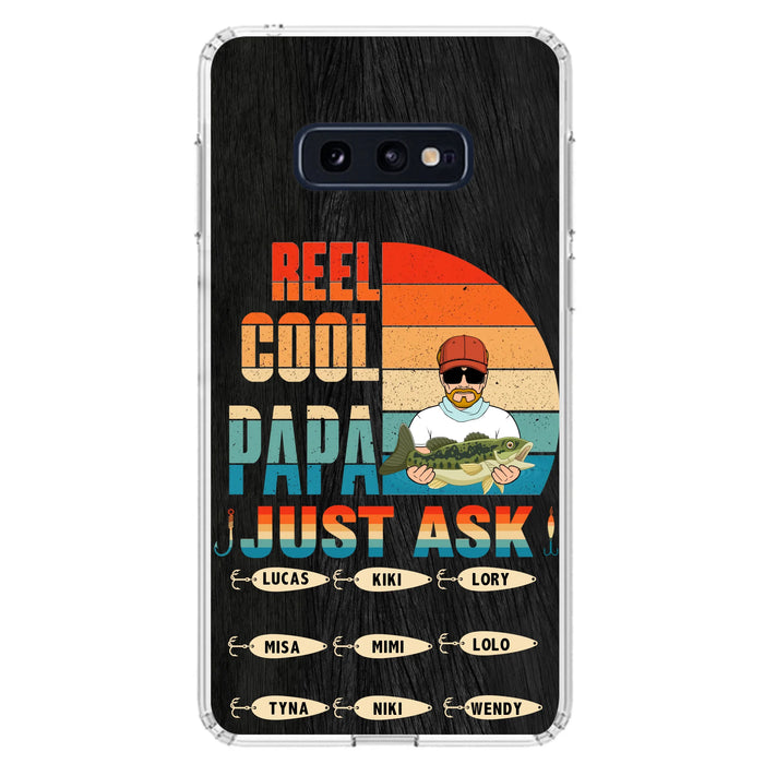 Personalized Reel Cool Dad Phone Case - Gift Idea For Father's Day/Grandpa/Fishing Lovers - Up to 9 Kids - Reel Cool Papa Just Ask - Cases For iPhone/Samsung