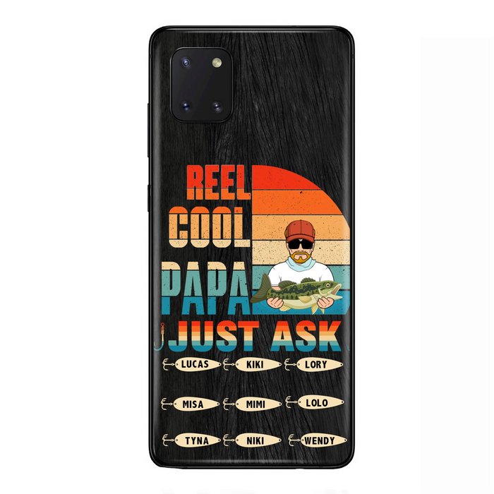 Personalized Reel Cool Dad Phone Case - Gift Idea For Father's Day/Grandpa/Fishing Lovers - Up to 9 Kids - Reel Cool Papa Just Ask - Cases For iPhone/Samsung