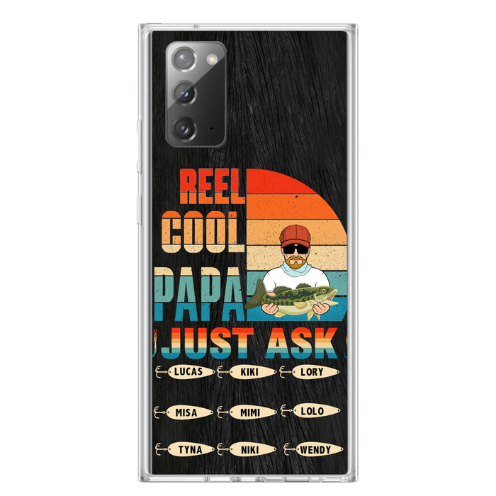 Personalized Reel Cool Dad Phone Case - Gift Idea For Father's Day/Grandpa/Fishing Lovers - Up to 9 Kids - Reel Cool Papa Just Ask - Cases For iPhone/Samsung
