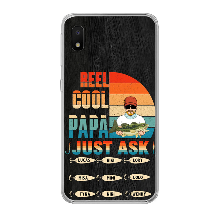 Personalized Reel Cool Dad Phone Case - Gift Idea For Father's Day/Grandpa/Fishing Lovers - Up to 9 Kids - Reel Cool Papa Just Ask - Cases For iPhone/Samsung