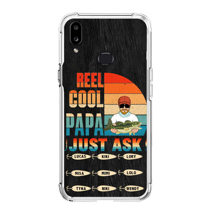 Personalized Reel Cool Dad Phone Case - Gift Idea For Father's Day/Grandpa/Fishing Lovers - Up to 9 Kids - Reel Cool Papa Just Ask - Cases For iPhone/Samsung