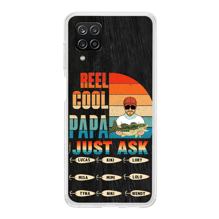 Personalized Reel Cool Dad Phone Case - Gift Idea For Father's Day/Grandpa/Fishing Lovers - Up to 9 Kids - Reel Cool Papa Just Ask - Cases For iPhone/Samsung