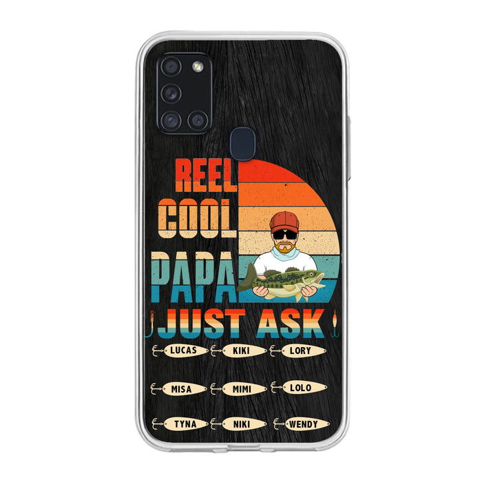 Personalized Reel Cool Dad Phone Case - Gift Idea For Father's Day/Grandpa/Fishing Lovers - Up to 9 Kids - Reel Cool Papa Just Ask - Cases For iPhone/Samsung