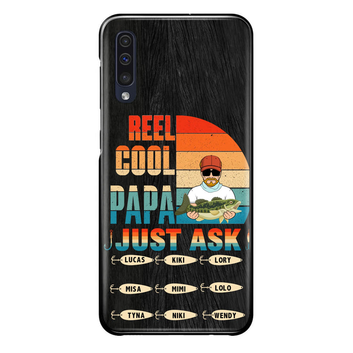 Personalized Reel Cool Dad Phone Case - Gift Idea For Father's Day/Grandpa/Fishing Lovers - Up to 9 Kids - Reel Cool Papa Just Ask - Cases For iPhone/Samsung