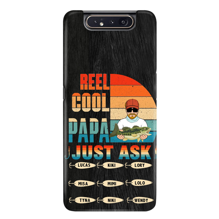 Personalized Reel Cool Dad Phone Case - Gift Idea For Father's Day/Grandpa/Fishing Lovers - Up to 9 Kids - Reel Cool Papa Just Ask - Cases For iPhone/Samsung