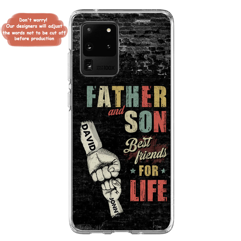 Personalized Father Phone Case - Up to 5 Children - Father's Day Gift Idea from Sons/Daughters - Father And Son/Daughter Best Friends For Life - Case for iPhone/Samsung