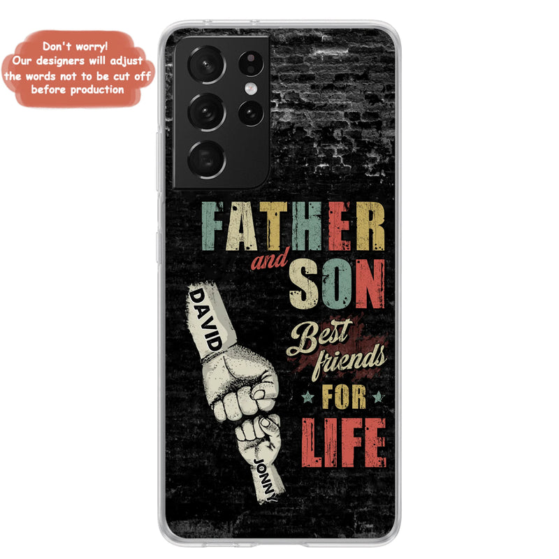 Personalized Father Phone Case - Up to 5 Children - Father's Day Gift Idea from Sons/Daughters - Father And Son/Daughter Best Friends For Life - Case for iPhone/Samsung