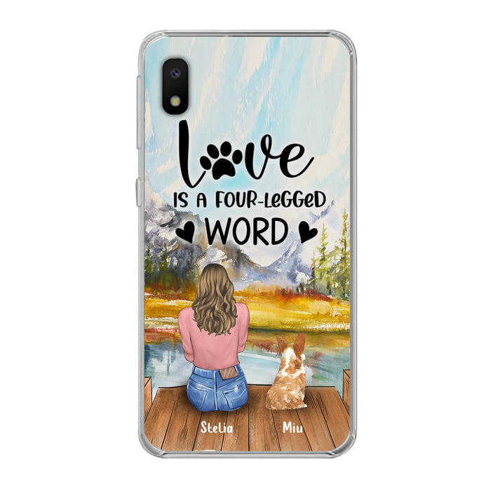 Custom Personalized Pet Mom/Pet Dad Phone Case - Gifts For Pet Lovers With Upto 4 Pets - Love Is A Four-Legged Word