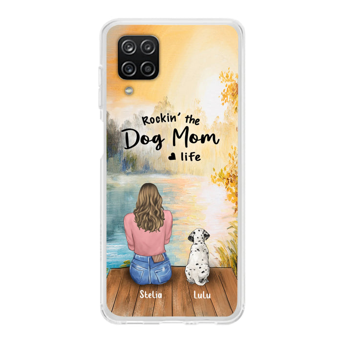 Custom Personalized Dog Mom Phone Case - Gifts For Dog Lovers With Upto 4 Dogs - Rockin' The Dog Mom Life - Case For iPhone, Samsung And Xiaomi