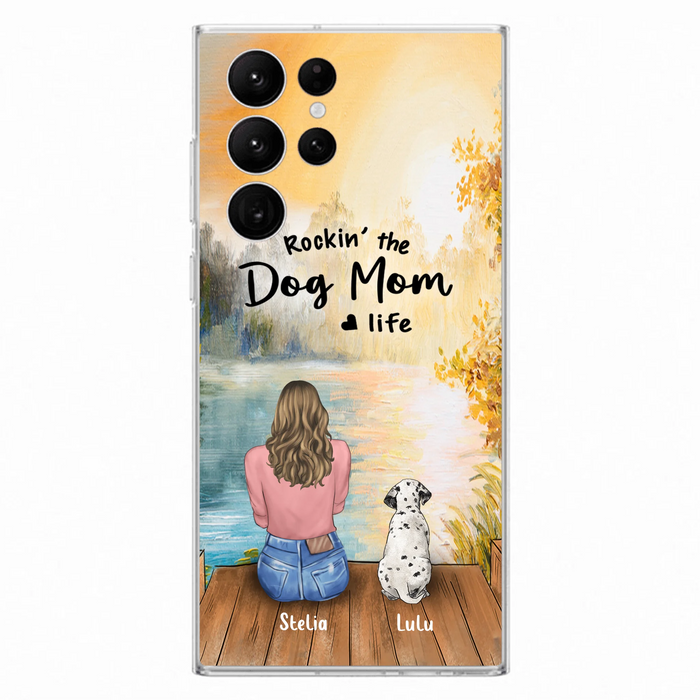Custom Personalized Dog Mom Phone Case - Gifts For Dog Lovers With Upto 4 Dogs - Rockin' The Dog Mom Life - Case For iPhone, Samsung And Xiaomi