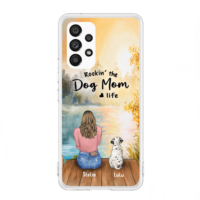 Custom Personalized Dog Mom Phone Case - Gifts For Dog Lovers With Upto 4 Dogs - Rockin' The Dog Mom Life - Case For iPhone, Samsung And Xiaomi
