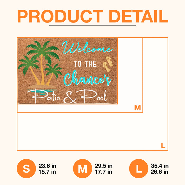 Personalized Patio Doormat - Welcome To The Patio & Pool - Gift Idea For Family