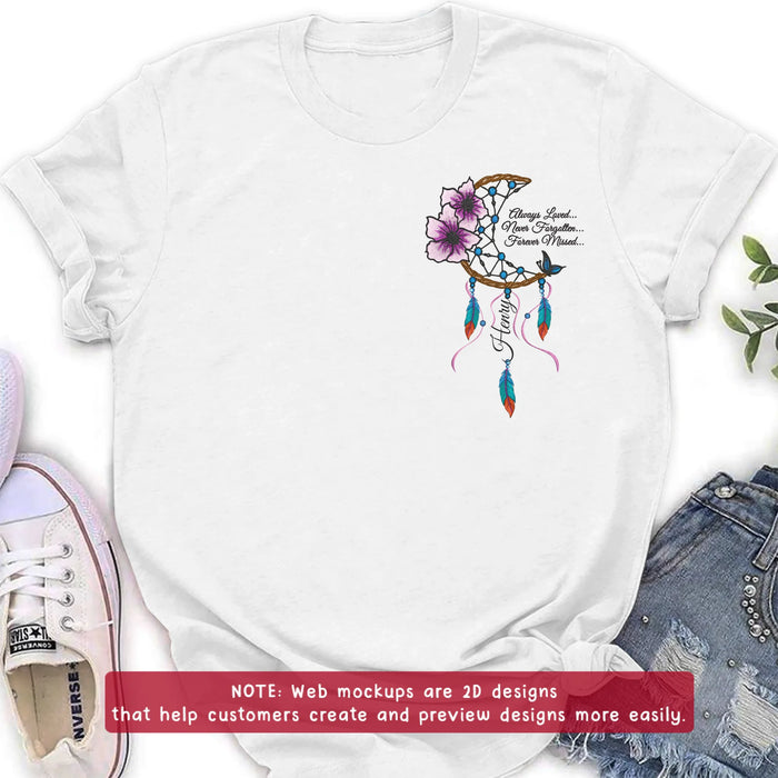 Personalized Memorial Embroidered T-Shirt/Sweater/Hoodie - Memorial Gift Idea - Always Loved Never Forgotten Forever Missed