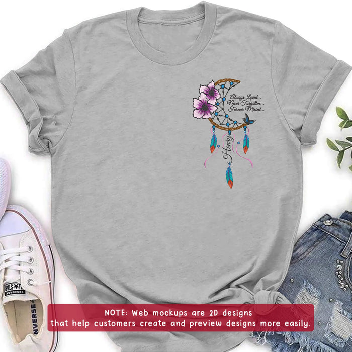 Personalized Memorial Embroidered T-Shirt/Sweater/Hoodie - Memorial Gift Idea - Always Loved Never Forgotten Forever Missed