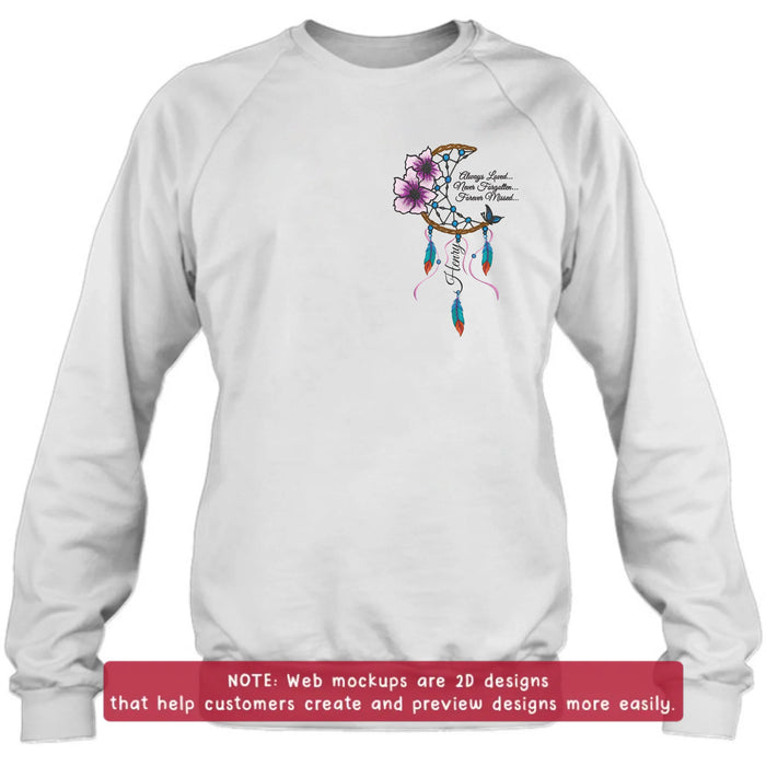 Personalized Memorial Embroidered T-Shirt/Sweater/Hoodie - Memorial Gift Idea - Always Loved Never Forgotten Forever Missed