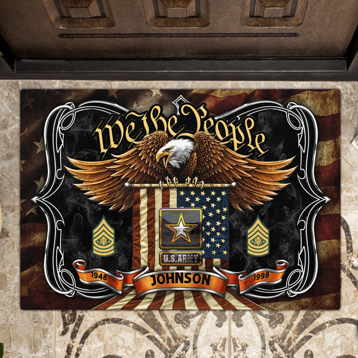 Personalized Family US Doormat - Gifts For Veterans/Patriots/Memorial Day/Independence Day - We The People
