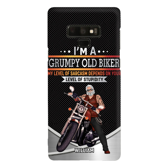 Custom Personalized Old Biker Phone Case - Father's Day Gift Idea for Biker - I'm A Grumpy Old Biker - Case for iPhone/Samsung