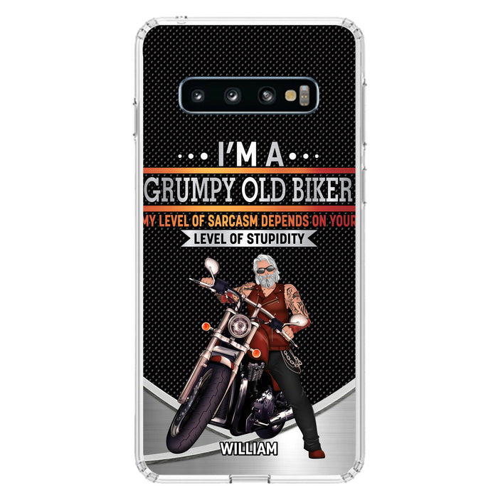 Custom Personalized Old Biker Phone Case - Father's Day Gift Idea for Biker - I'm A Grumpy Old Biker - Case for iPhone/Samsung