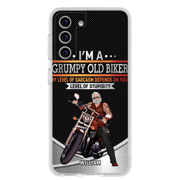 Custom Personalized Old Biker Phone Case - Father's Day Gift Idea for Biker - I'm A Grumpy Old Biker - Case for iPhone/Samsung