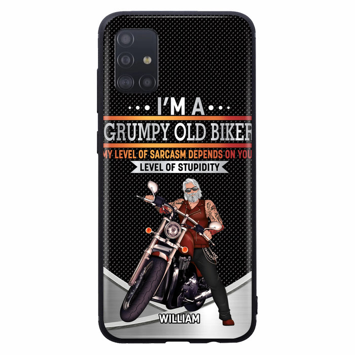 Custom Personalized Old Biker Phone Case - Father's Day Gift Idea for Biker - I'm A Grumpy Old Biker - Case for iPhone/Samsung