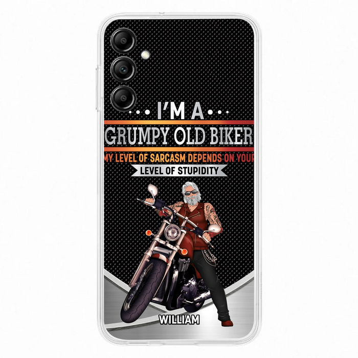 Custom Personalized Old Biker Phone Case - Father's Day Gift Idea for Biker - I'm A Grumpy Old Biker - Case for iPhone/Samsung