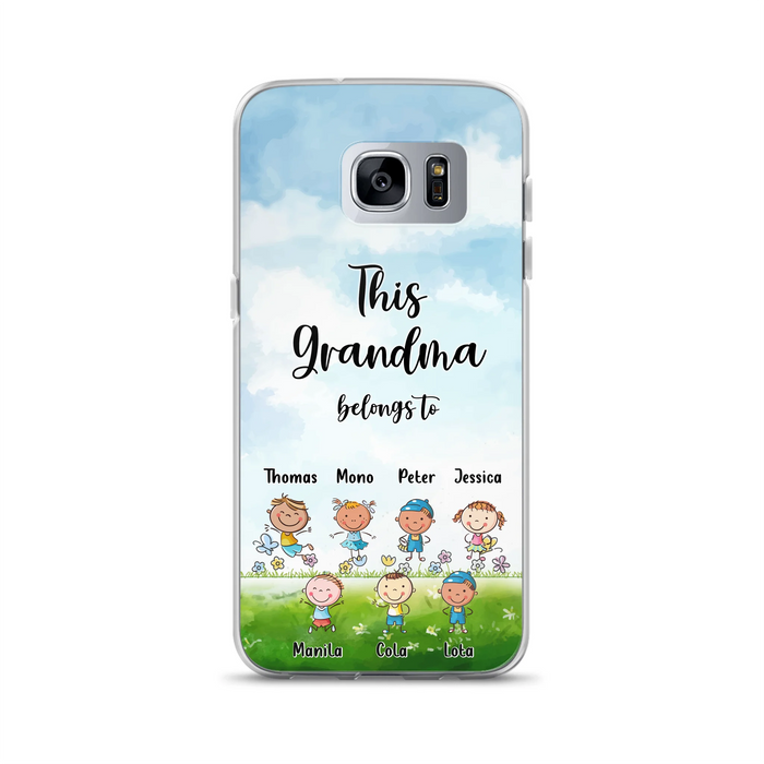 Custom Personalized Grandma Phone Case - Gift Idea For Grandma/Mother's Day - Upto 7 Kids - This Grandma Belongs To - Case For iPhone & Samsung