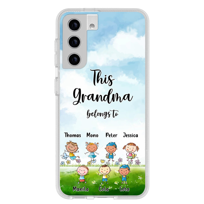 Custom Personalized Grandma Phone Case - Gift Idea For Grandma/Mother's Day - Upto 7 Kids - This Grandma Belongs To - Case For iPhone & Samsung
