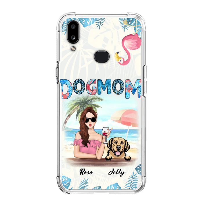 Custom Personalized Dog Mom Summer Patterned Phone Case - Upto 4 Dogs - Gift Idea For Dog Mom - Case For iPhone And Samsung