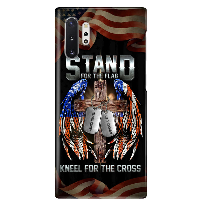 Custom Personalized U.S Veteran Phone Case - Gift Idea for Father/Veteran/ Independence Day - Stand For The Flag Kneel For The Cross - Case For iPhone And Samsung
