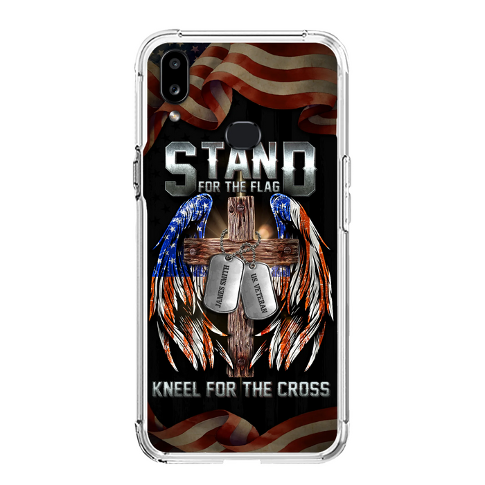 Custom Personalized U.S Veteran Phone Case - Gift Idea for Father/Veteran/ Independence Day - Stand For The Flag Kneel For The Cross - Case For iPhone And Samsung