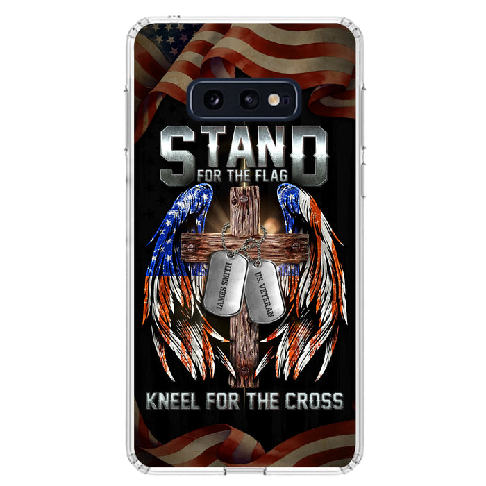 Custom Personalized U.S Veteran Phone Case - Gift Idea for Father/Veteran/ Independence Day - Stand For The Flag Kneel For The Cross - Case For iPhone And Samsung
