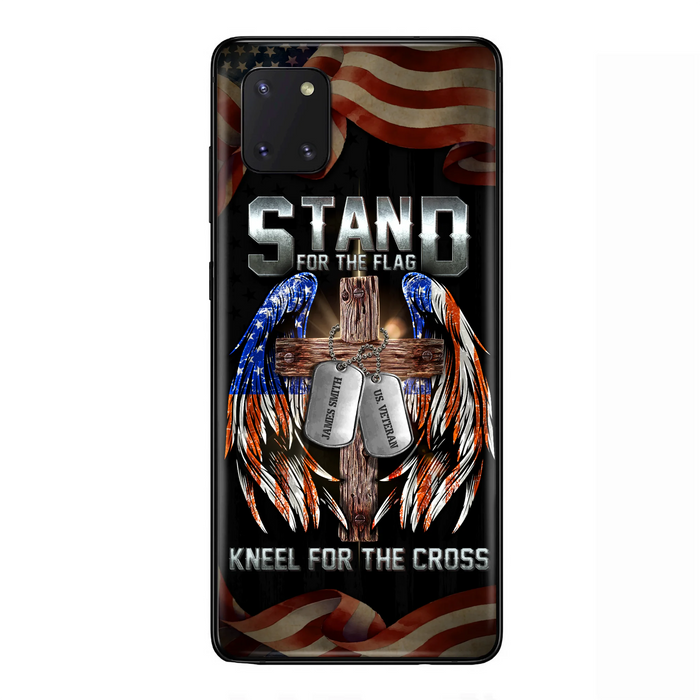 Custom Personalized U.S Veteran Phone Case - Gift Idea for Father/Veteran/ Independence Day - Stand For The Flag Kneel For The Cross - Case For iPhone And Samsung