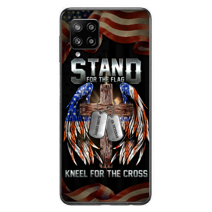 Custom Personalized U.S Veteran Phone Case - Gift Idea for Father/Veteran/ Independence Day - Stand For The Flag Kneel For The Cross - Case For iPhone And Samsung