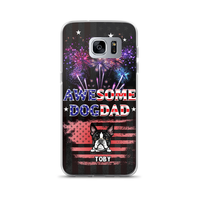 Custom Personalized Dog Dad Phone Case - Gift Idea For Father's Day/Dog Lovers - Up To 6 Dogs - Awesome Dog Dad - Cases For Iphone And Samsung