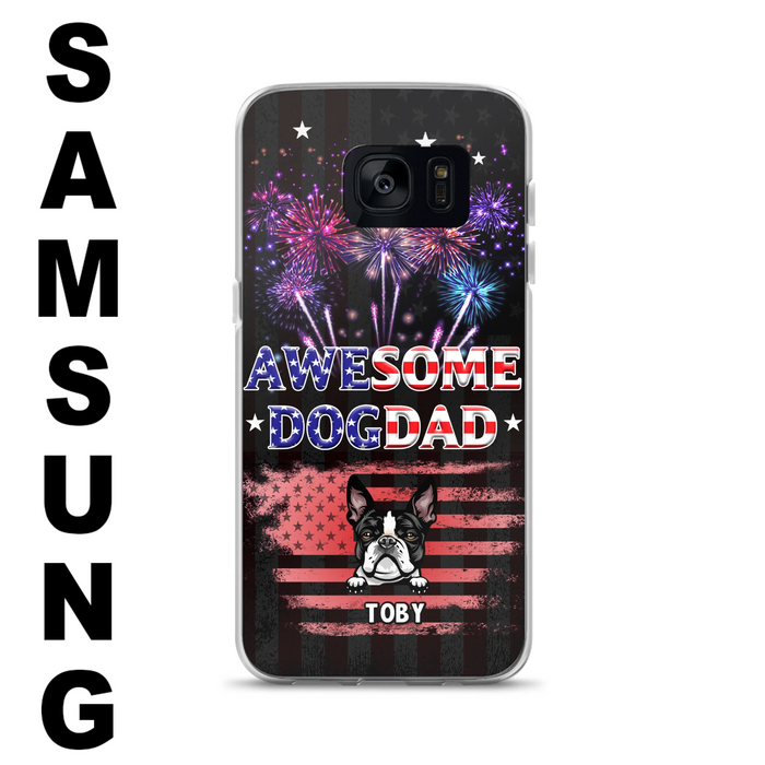 Custom Personalized Dog Dad Phone Case - Gift Idea For Father's Day/Dog Lovers - Up To 6 Dogs - Awesome Dog Dad - Cases For Iphone And Samsung