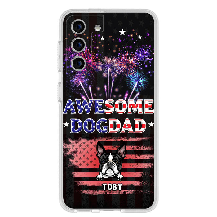 Custom Personalized Dog Dad Phone Case - Gift Idea For Father's Day/Dog Lovers - Up To 6 Dogs - Awesome Dog Dad - Cases For Iphone And Samsung