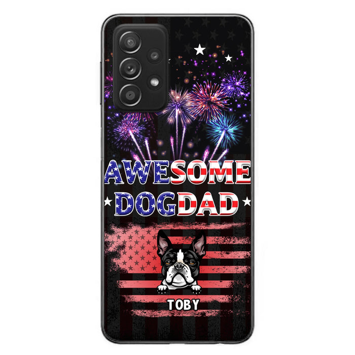 Custom Personalized Dog Dad Phone Case - Gift Idea For Father's Day/Dog Lovers - Up To 6 Dogs - Awesome Dog Dad - Cases For Iphone And Samsung