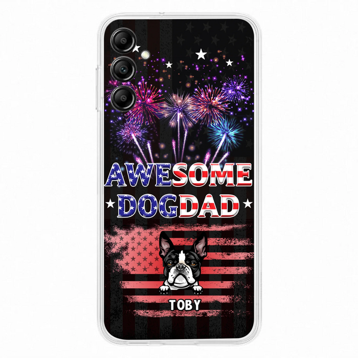 Custom Personalized Dog Dad Phone Case - Gift Idea For Father's Day/Dog Lovers - Up To 6 Dogs - Awesome Dog Dad - Cases For Iphone And Samsung