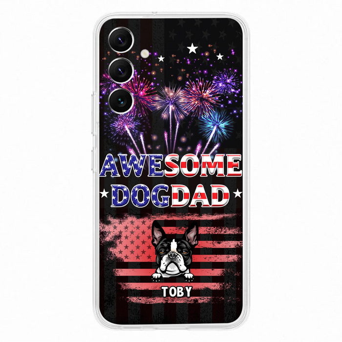 Custom Personalized Dog Dad Phone Case - Gift Idea For Father's Day/Dog Lovers - Up To 6 Dogs - Awesome Dog Dad - Cases For Iphone And Samsung