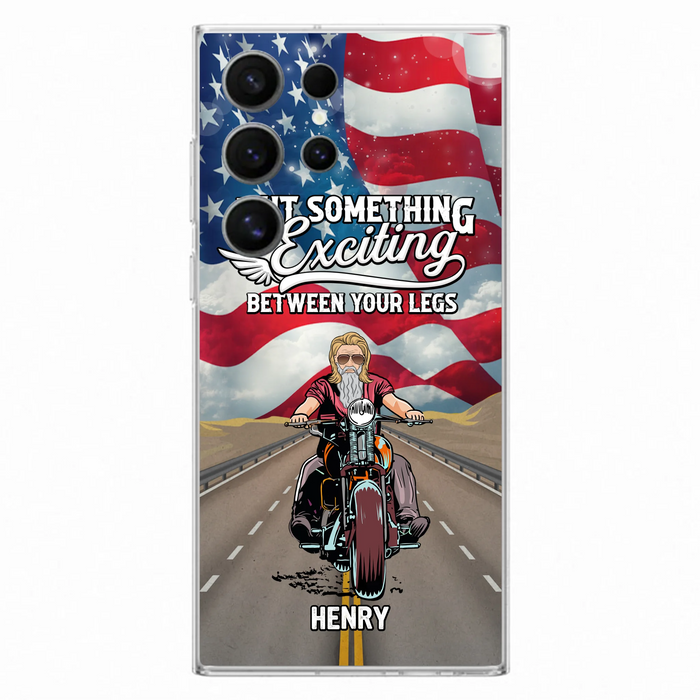 Custom Personalized Biker Phone Case - Gift Idea For Biker/Independence Day - Put Something Exciting Between Your Legs - Case For iPhone/Samsung