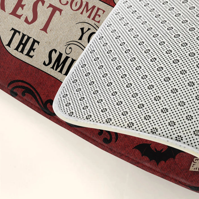 Personalized Horror Doormat - Halloween Gift Idea For Family - Welcome Come In And Rest Your Bones