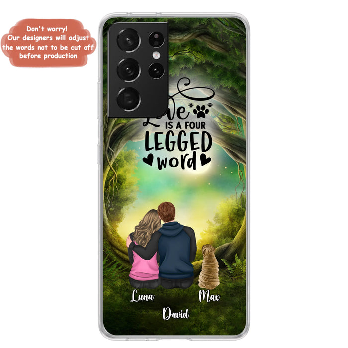 Custom Personalized Couple And Dogs Phone Case - Couple With Upto 5 Dogs - Gift Idea For Couple/Dog Lover - Case For iPhone And Samsung