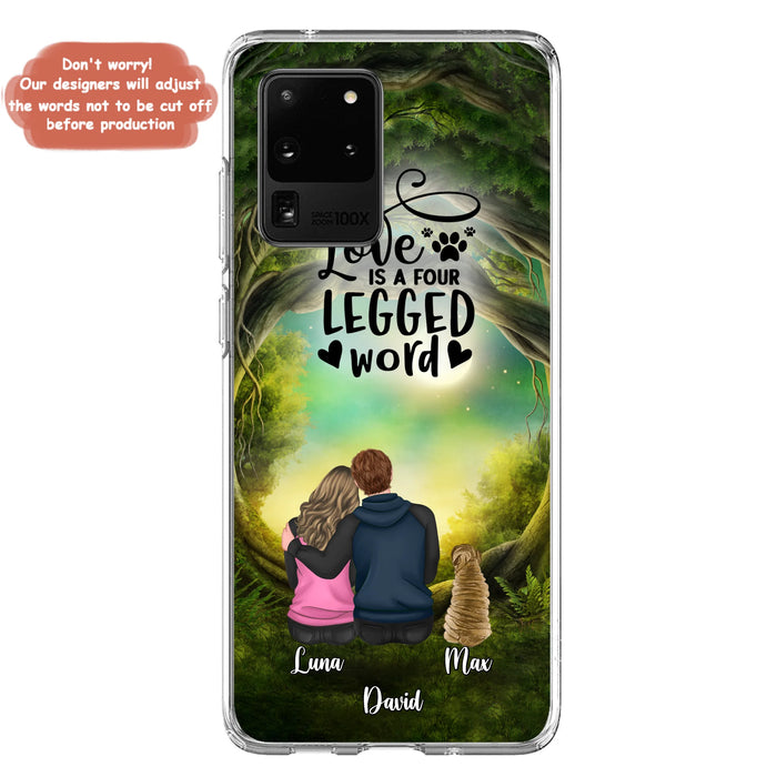 Custom Personalized Couple And Dogs Phone Case - Couple With Upto 5 Dogs - Gift Idea For Couple/Dog Lover - Case For iPhone And Samsung