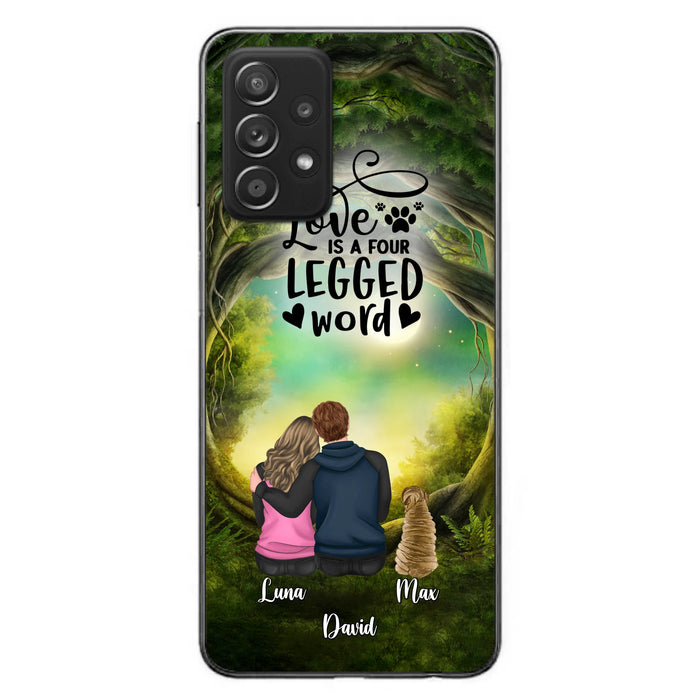 Custom Personalized Couple And Dogs Phone Case - Couple With Upto 5 Dogs - Gift Idea For Couple/Dog Lover - Case For iPhone And Samsung