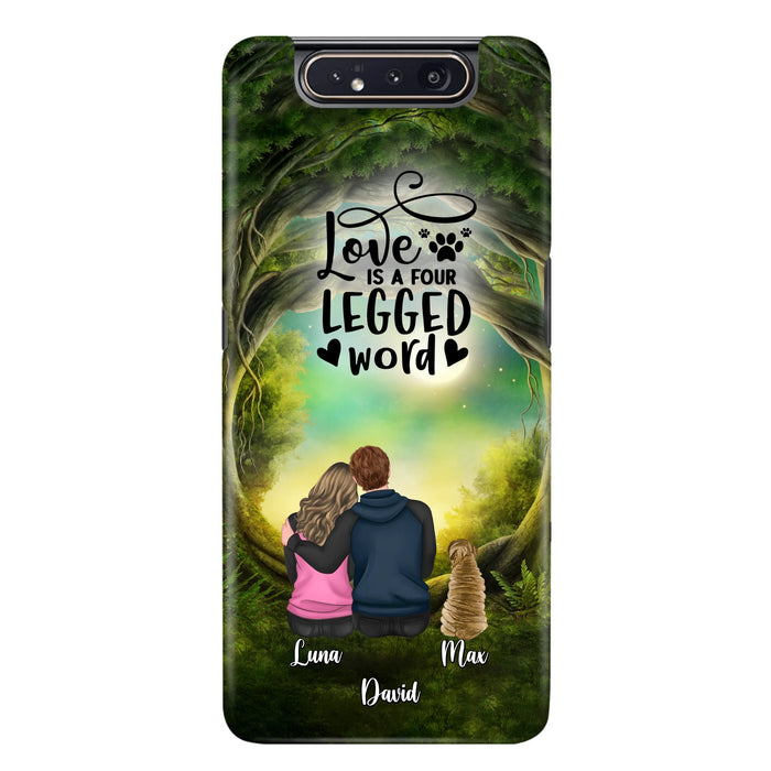 Custom Personalized Couple And Dogs Phone Case - Couple With Upto 5 Dogs - Gift Idea For Couple/Dog Lover - Case For iPhone And Samsung