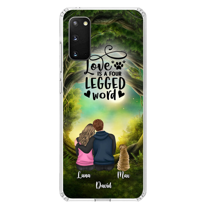 Custom Personalized Couple And Dogs Phone Case - Couple With Upto 5 Dogs - Gift Idea For Couple/Dog Lover - Case For iPhone And Samsung