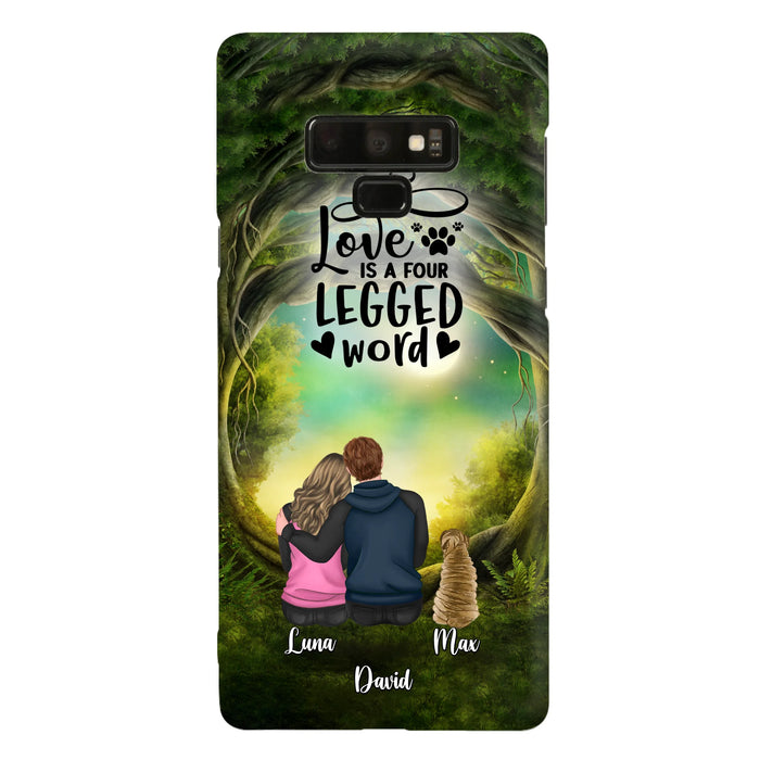 Custom Personalized Couple And Dogs Phone Case - Couple With Upto 5 Dogs - Gift Idea For Couple/Dog Lover - Case For iPhone And Samsung