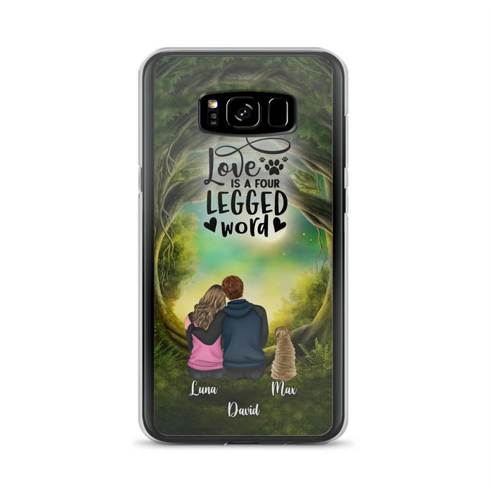 Custom Personalized Couple And Dogs Phone Case - Couple With Upto 5 Dogs - Gift Idea For Couple/Dog Lover - Case For iPhone And Samsung