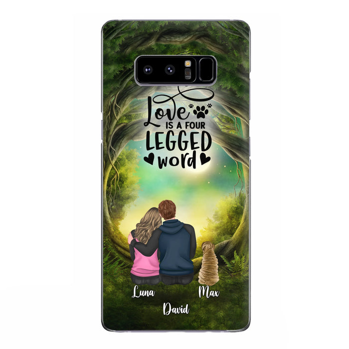 Custom Personalized Couple And Dogs Phone Case - Couple With Upto 5 Dogs - Gift Idea For Couple/Dog Lover - Case For iPhone And Samsung