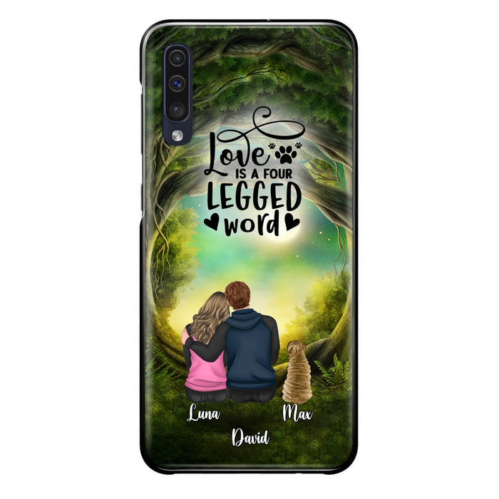 Custom Personalized Couple And Dogs Phone Case - Couple With Upto 5 Dogs - Gift Idea For Couple/Dog Lover - Case For iPhone And Samsung